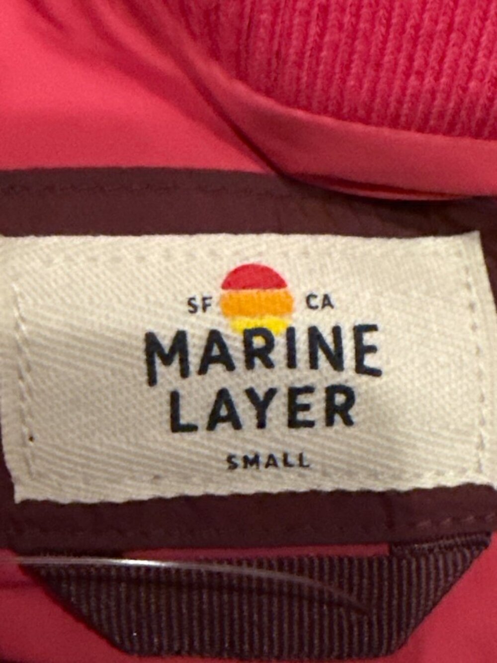 Marine Layer Gia Cropped Down Puffer Jacket Colorblock Size Small New with Tag - Picture 6 of 11
